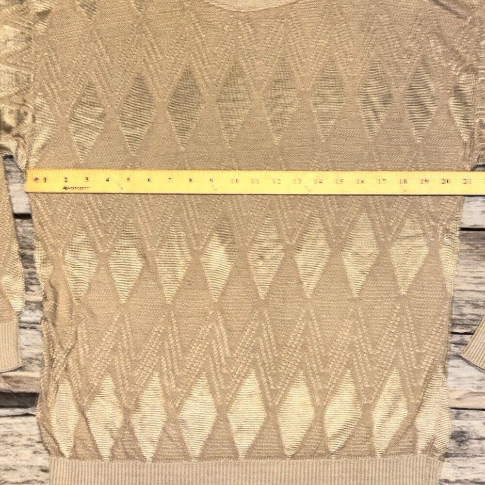 Vintage Marco Peretti Collezione Diamond Textured Sweater USA Gold Size Small - Picture 4 of 6